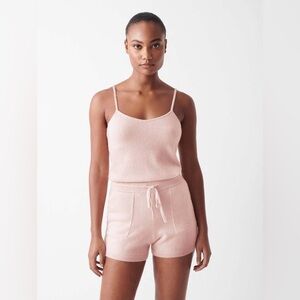 White + Warren Cashmere Shorts in Blush Heather
